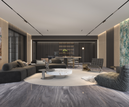 歐若拉精工奢石 | 線性美學充盈的現代私宅，每一處都奢美浪漫